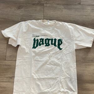 Vague Streetwear Puff Print Tee Double Sided Beige / Green size medium